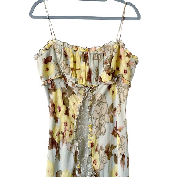 Vintage ABS Womens Size 14 Empire Waist Floral Y2K Maxi Dress - Picture 6 of 8